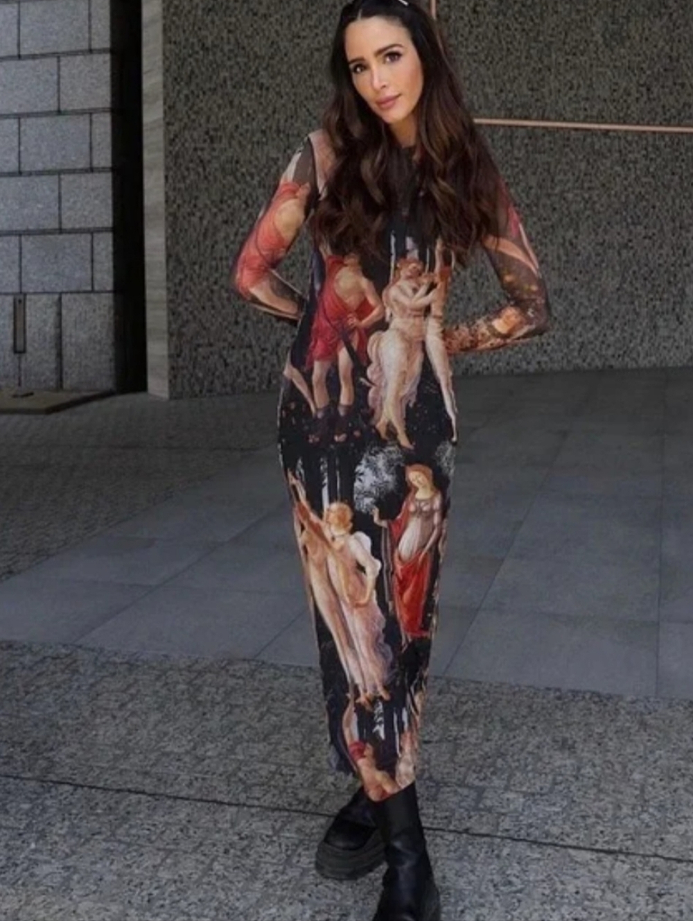 Zara Botticelli Print Dress NWT Sz M - Picture 4 of 8